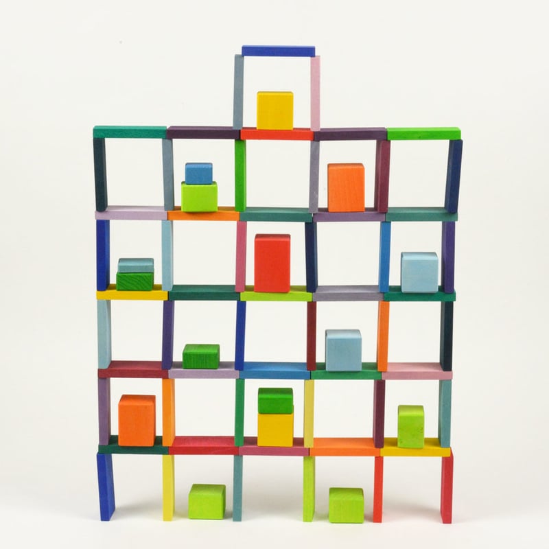 2才-〉にじドミノ (58枚) （カラーチャートブロック