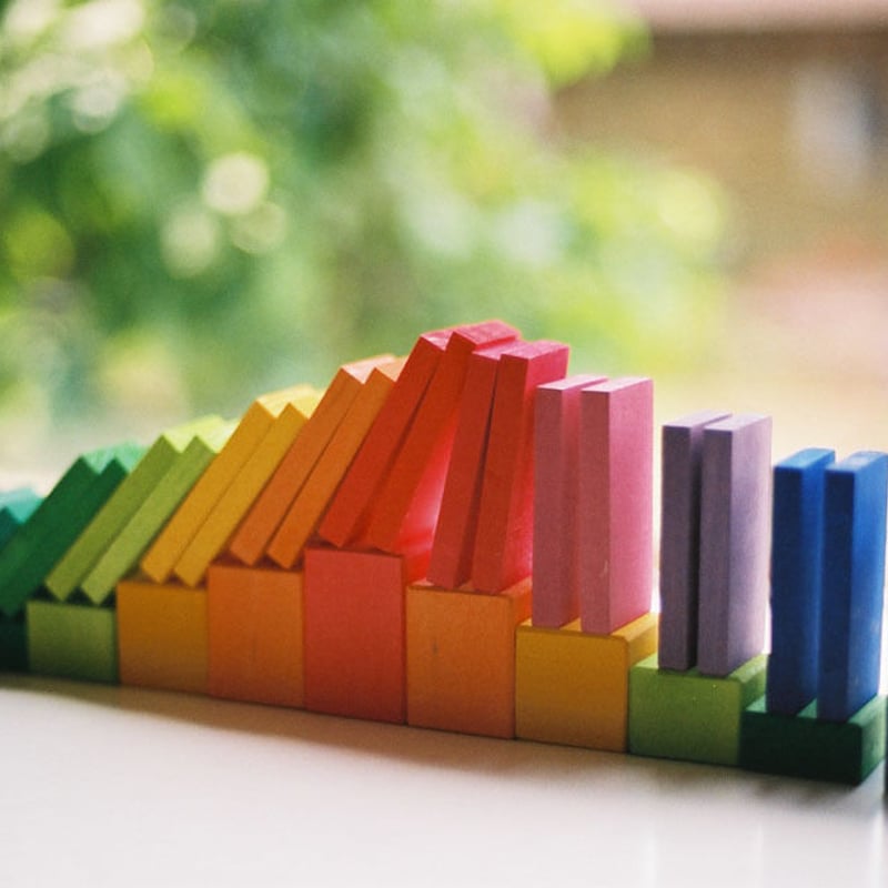 2才-〉にじドミノ (58枚) （カラーチャートブロック