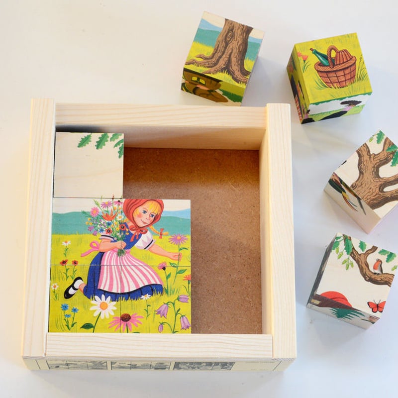 4才-大人〉六面体パズル・赤ずきん (9ピース) | TOYS&GIFT MOMO