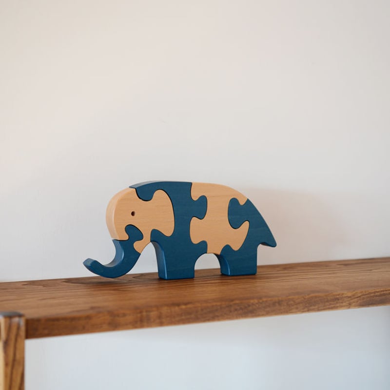 2才-大人〉VITALI 動物パズル ぞう (青) | TOYS&GIFT MOMO