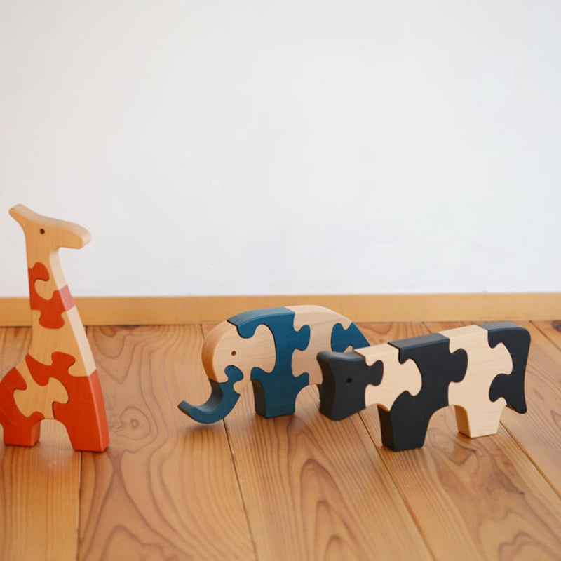 2才-大人〉VITALI 動物パズル ぞう (青) | TOYS&GIFT MOMO