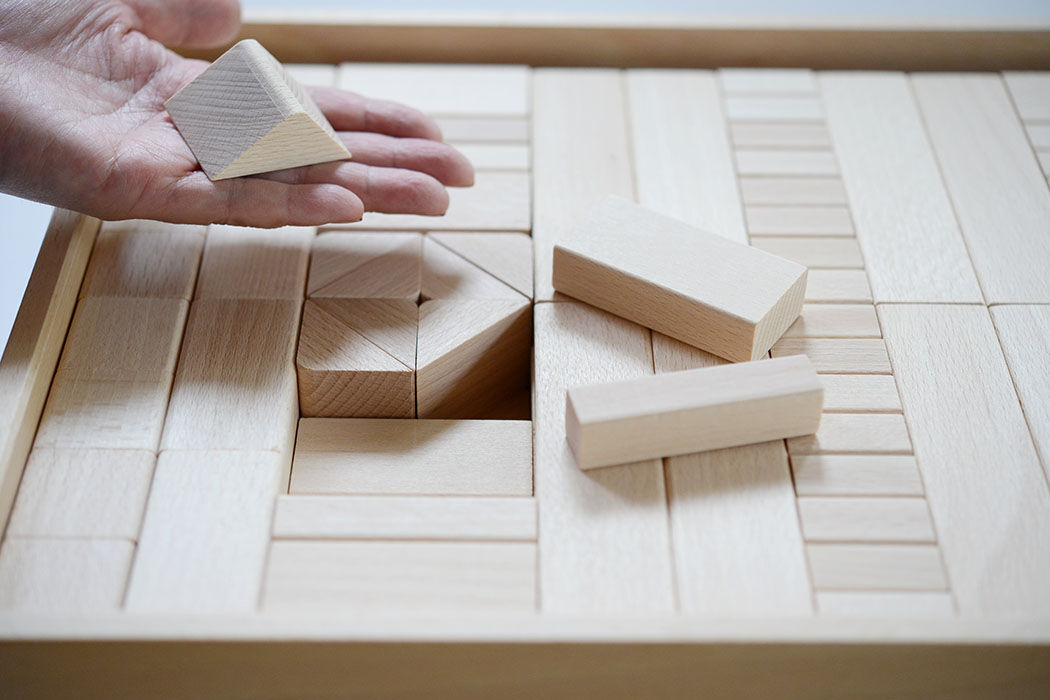 取り寄せ品※〈3才-〉フレーベル積木（大）(208ピース/木箱入り