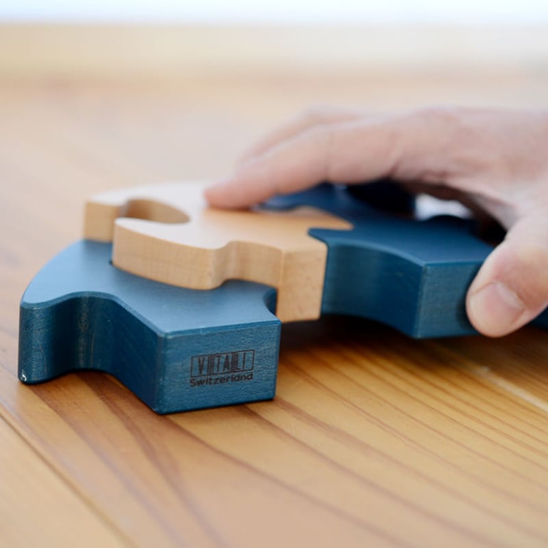 2才-大人〉VITALI 動物パズル ぞう (青) | TOYS&GIFT MOMO