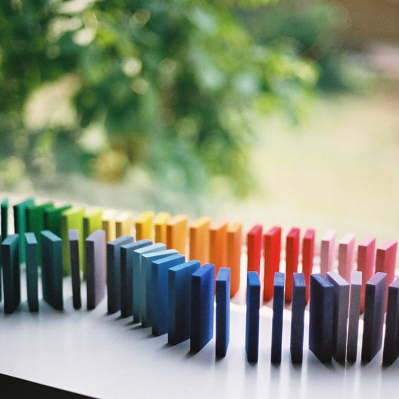 2才-〉にじドミノ (58枚) （カラーチャートブロック） | TOYS&GIFT MOMO