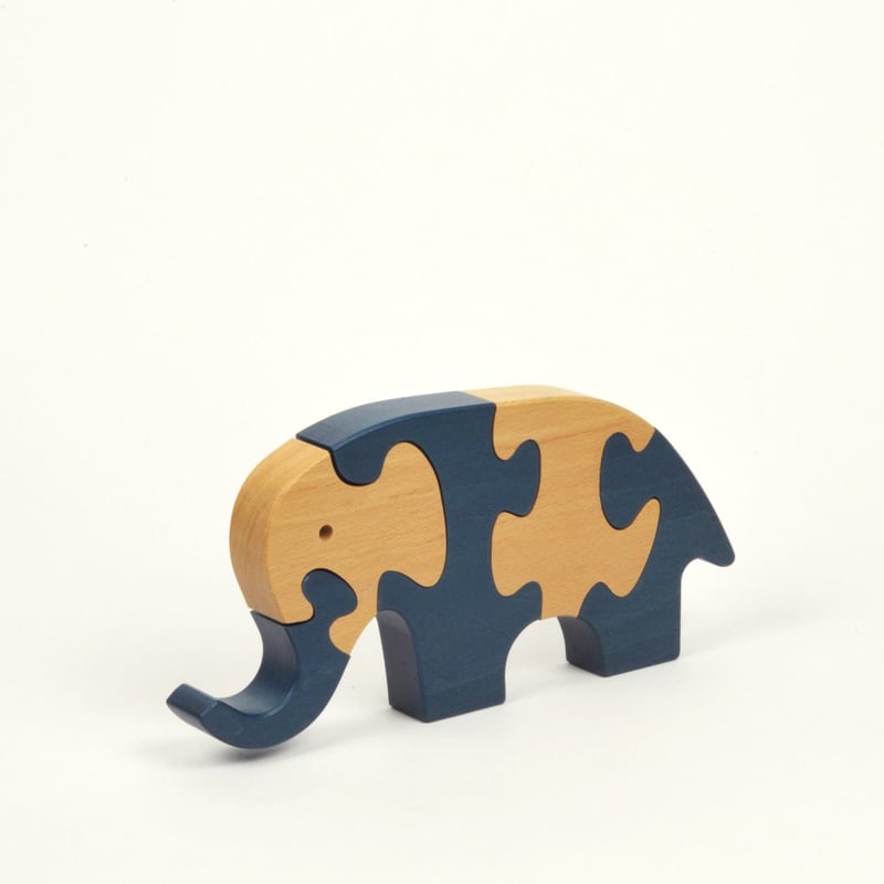 2才-大人〉VITALI 動物パズル ぞう (青) | TOYS&GIFT MOMO
