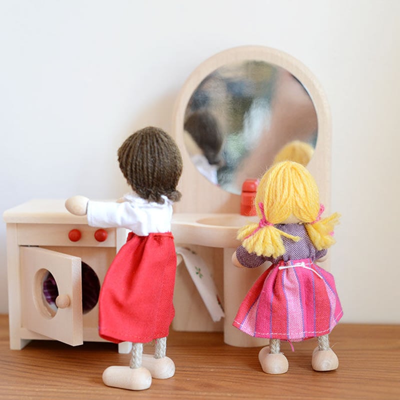 ドイツ製　人形置台 ドールハウス/家具】〈3才-〉洗面台と鏡 | TOYS&GIFT MOMO