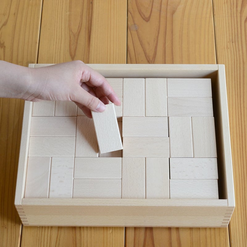 積み木　白木の世界 2才-〉【追加の積木】ウール・レンガ積木 ベーシック 白木 (96ピース