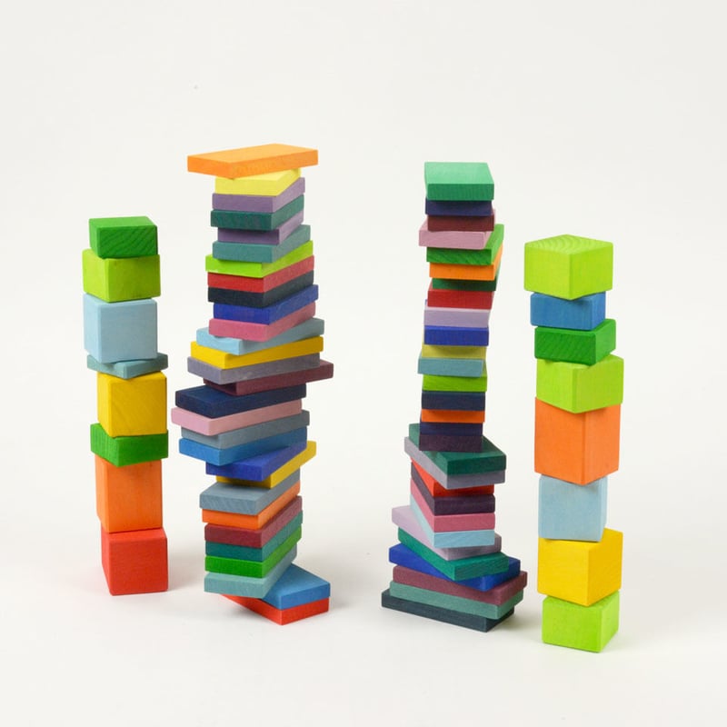 2才-〉にじドミノ (58枚) （カラーチャートブロック