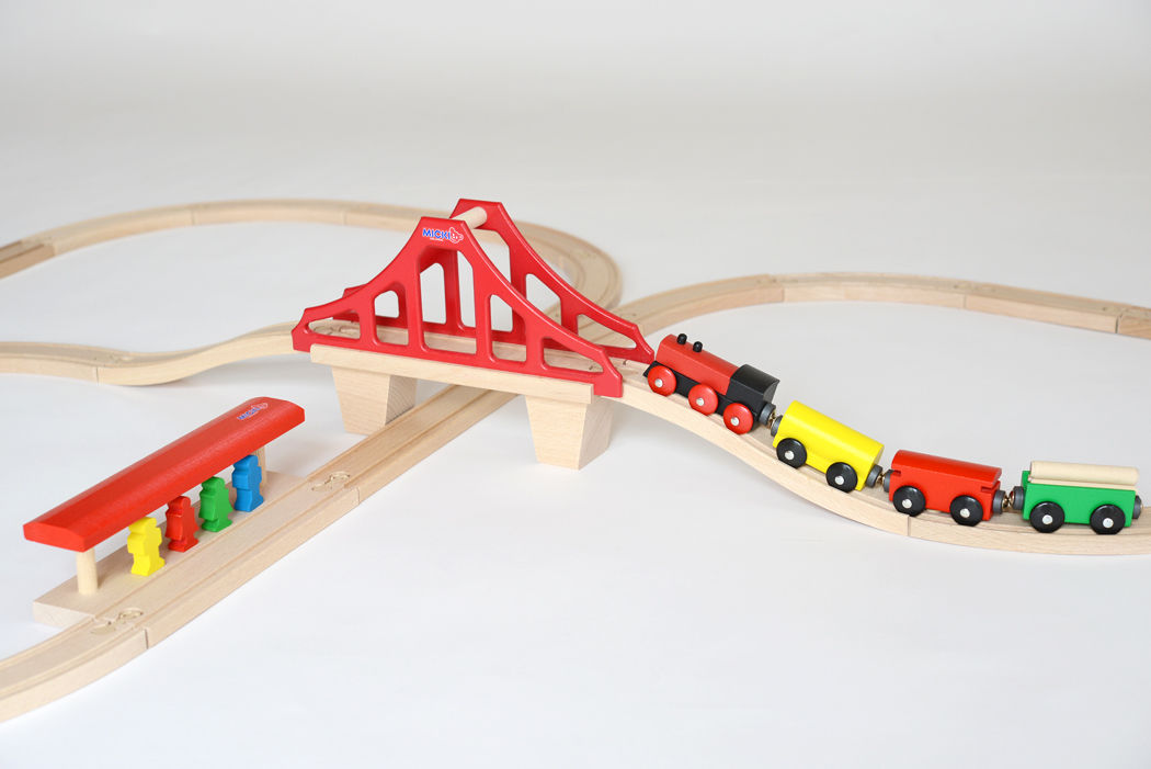 スウェーデン MICKI ミッキィ社 吊り橋セット 木製レール 木のおもちゃ