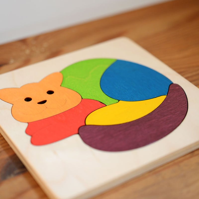 2才〉カラフルパズル ねこ (7ピース) | TOYS&GIFT MOMO