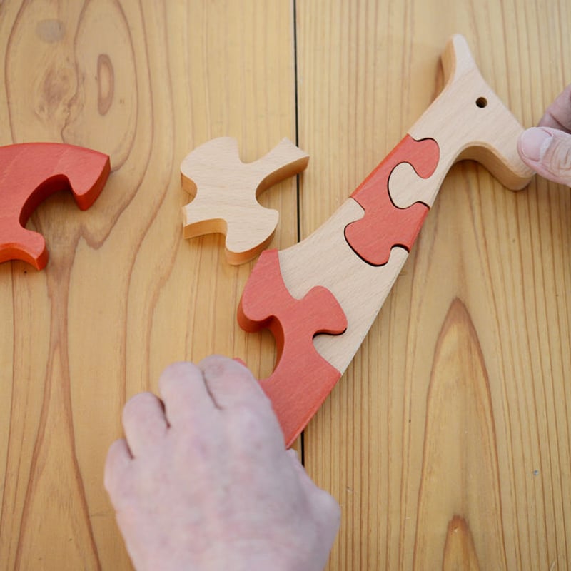 2才-大人〉VITALI 動物パズル きりん (オレンジ) | TOYS&GIFTS MOMO