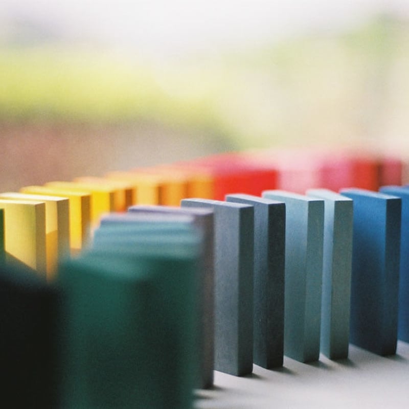 2才-〉にじドミノ (58枚) （カラーチャートブロック