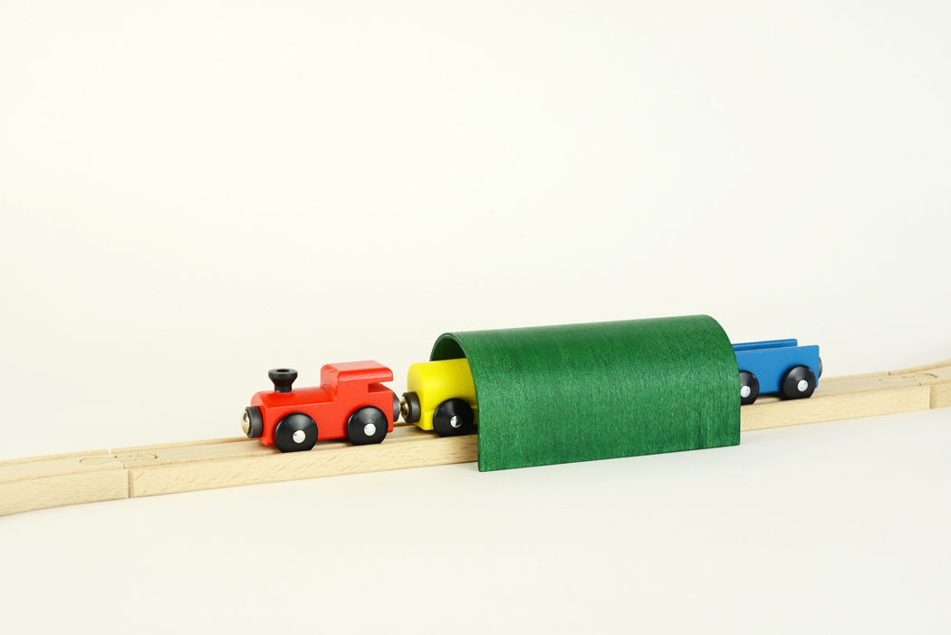 MICKI社　木製トレインセット 基本セット　遮断機　トンネル MICKI/トンネル】トンネル 緑 | TOYS&GIFT MOMO