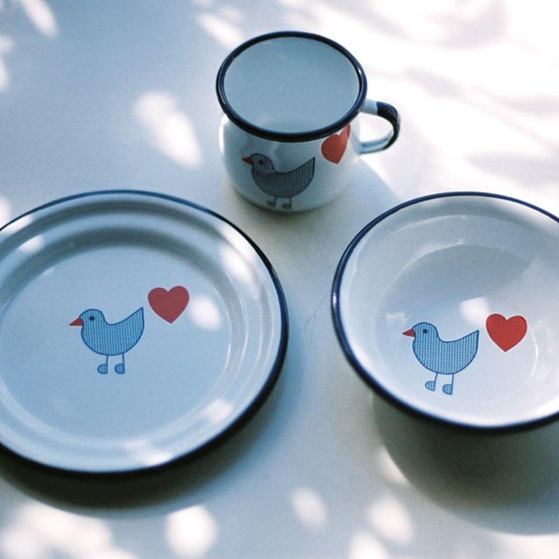 もも＆まりん　青い鳥さん柄　17枚+1枚（2枚合わさたパネル分) 4才-〉青い鳥 お皿 | TOYS&GIFT MOMO