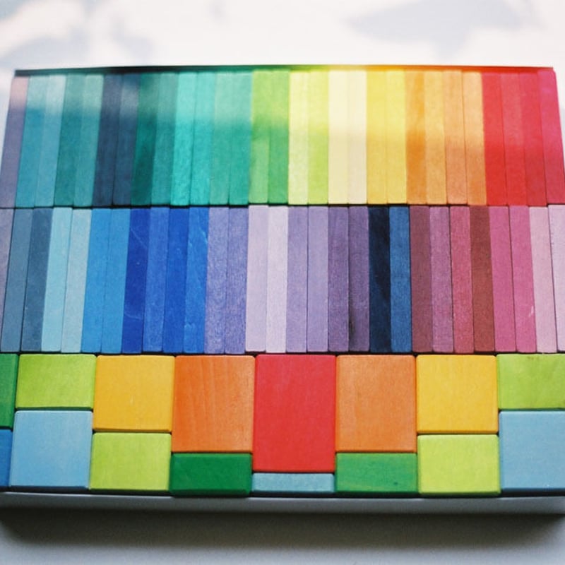 2才-〉にじドミノ (58枚) （カラーチャートブロック