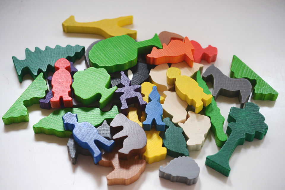 デュシマ ZOOへ行こう Lサイズ ミニ積み木 フルセット ザイフェン