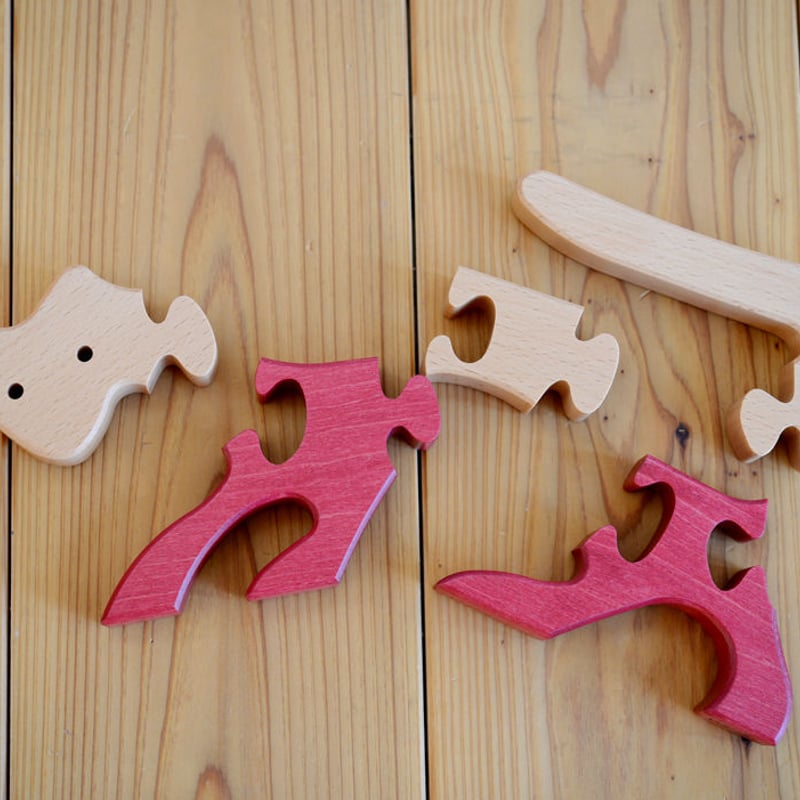 2才-大人〉VITALI 動物パズル ねこ (赤) | TOYS&GIFTS MOMO