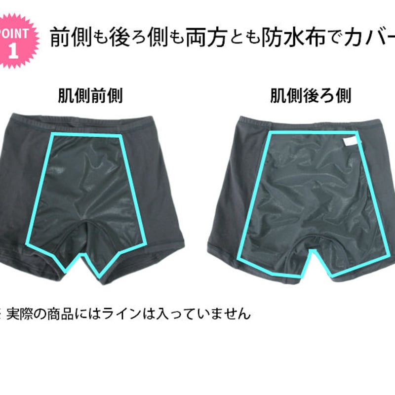 サニタリーショーツ オーバーパンツ 前後防水2分丈綿素材生理用 痔に