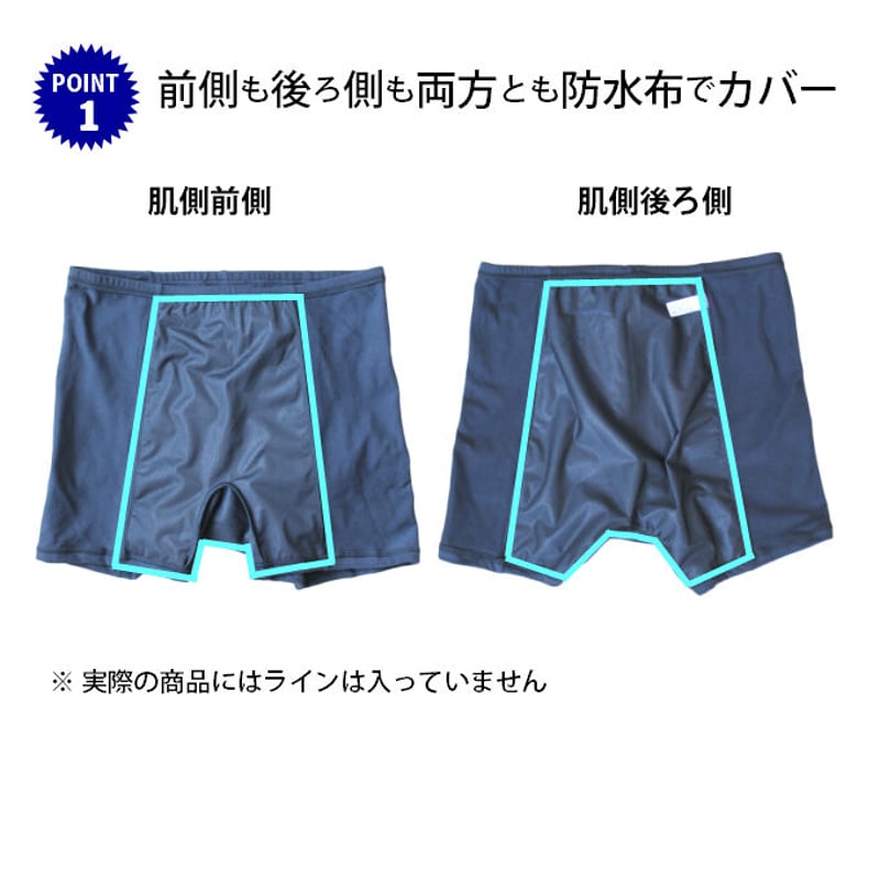 前後防水オーバーパンツ メンズ用 2分丈 NJP011 | サニタリー