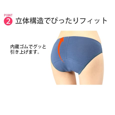 サニタリーショーツ 綿素材 羽つきナプキン対応 NO10-ブラック