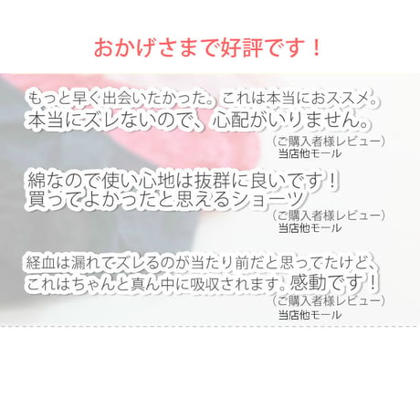 サニタリーショーツ 綿素材 羽つきナプキン対応 NO10-ブラック