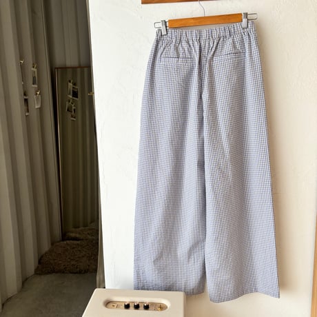 check wide pants