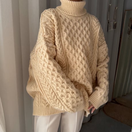 turtleneck cable knit tops