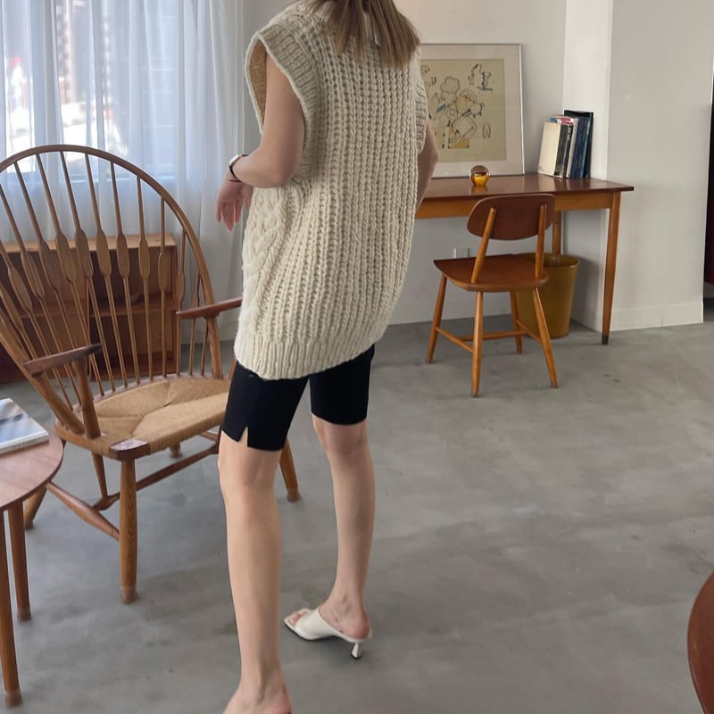 FLEN handmade knit vest アイボリー