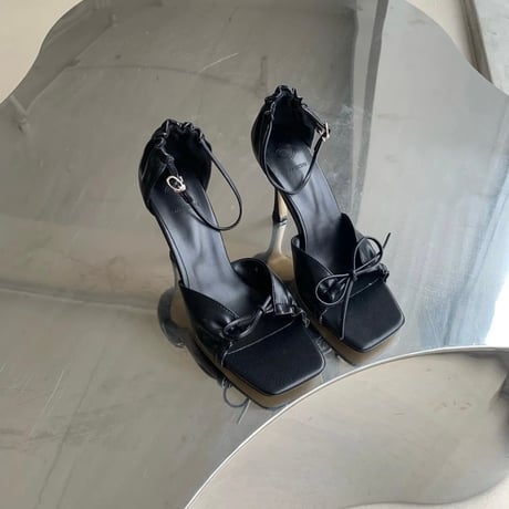 ribbon heal shoes (3color)