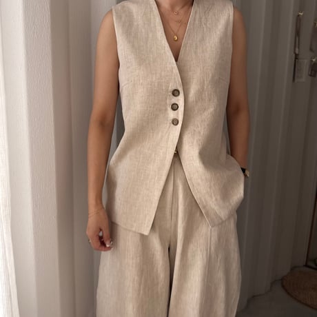 linen long vest