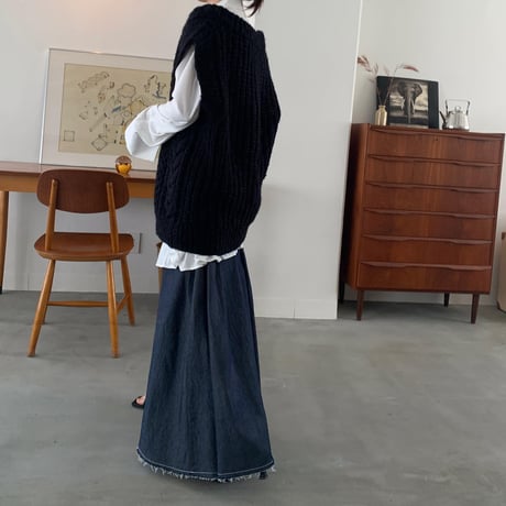 [original］handmade knit vest (2color)