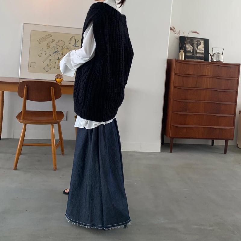 FLEN handmade knit vest アイボリー FLEN handmade knit vest アイボリー