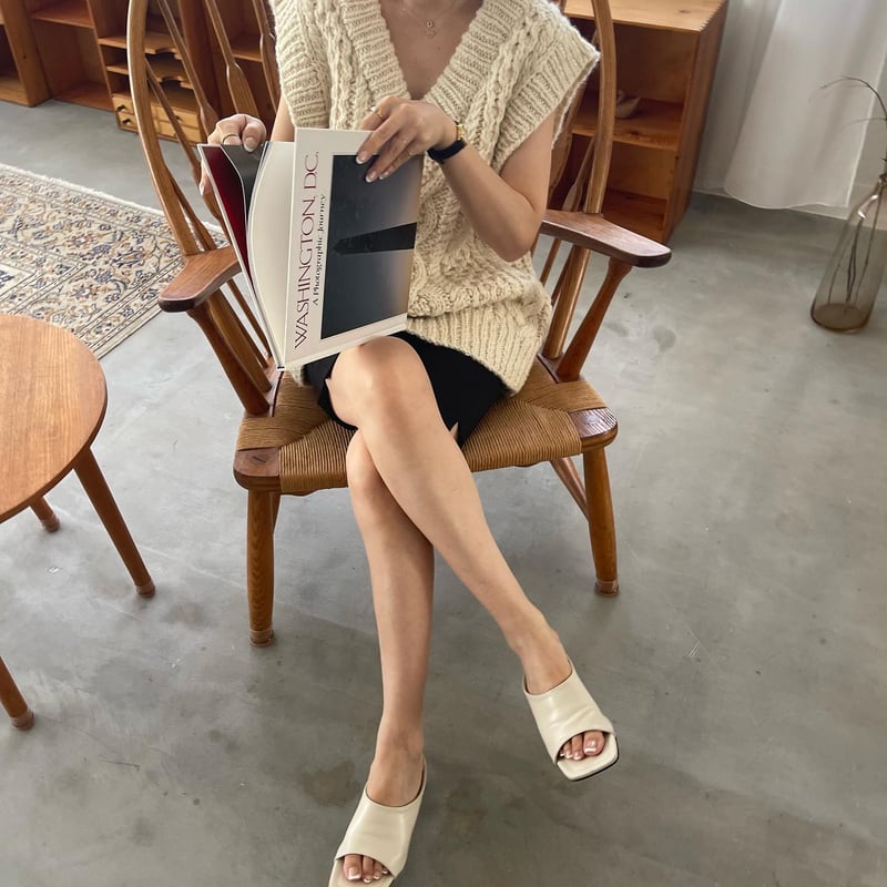 FLEN handmade knit vest アイボリー