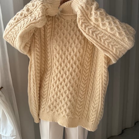 turtleneck cable knit tops