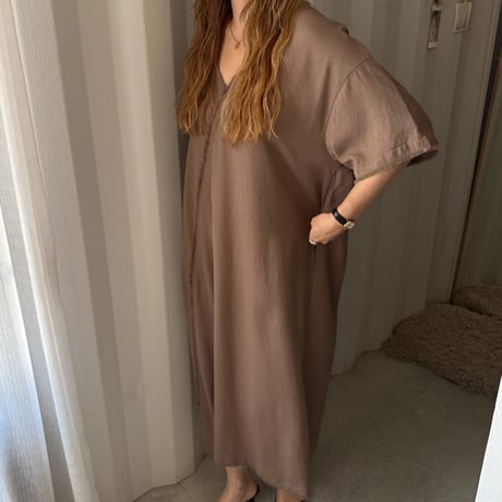 fringe linen one-piece (3color)