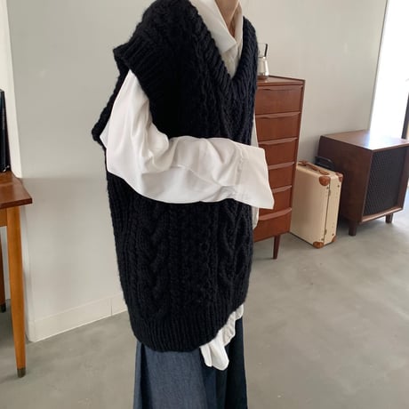 [original］handmade knit vest (2color)