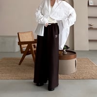 knit logo pants