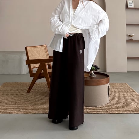 knit logo pants