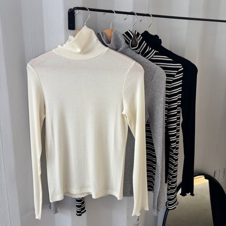 [Japan made]cashmere soft rib turtle（4color）