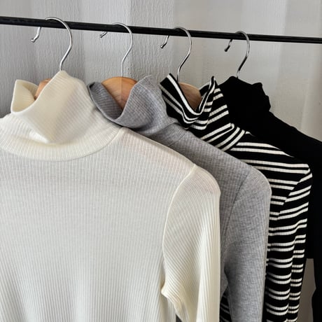 [Japan made]cashmere soft rib turtle（4color）