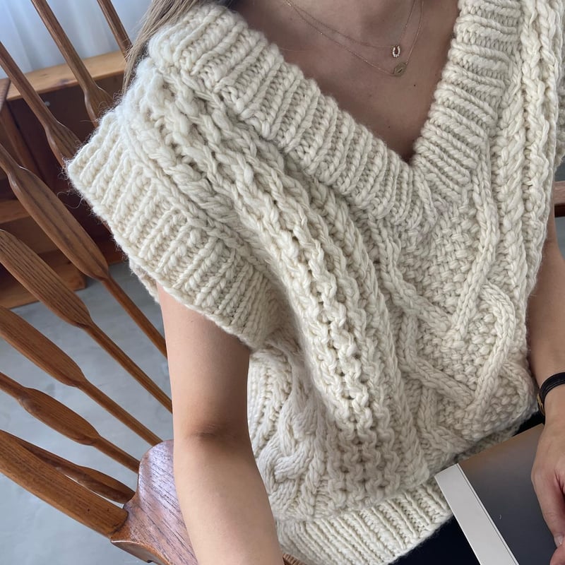 original］handmade knit vest (2color) | FLÉN