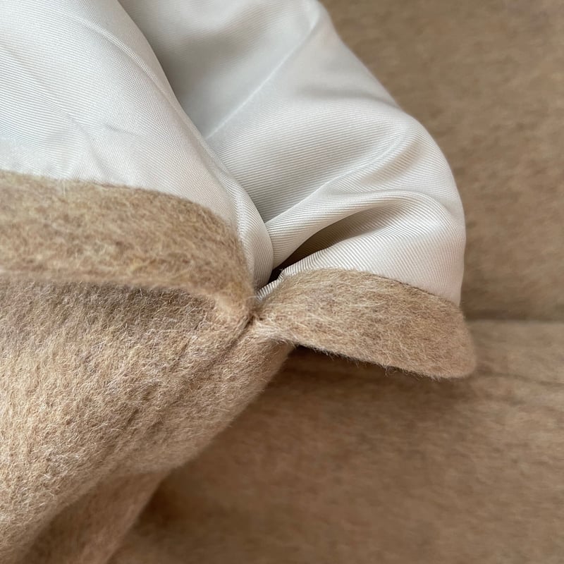 original] no collar shaggy middle coat (4color