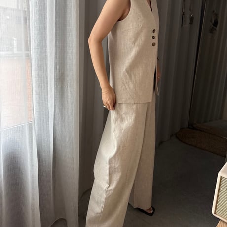linen long vest