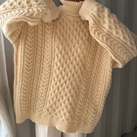 turtleneck cable knit tops