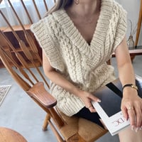 [original］handmade knit vest (2color)
