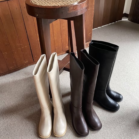 round toe long boots (3color)
