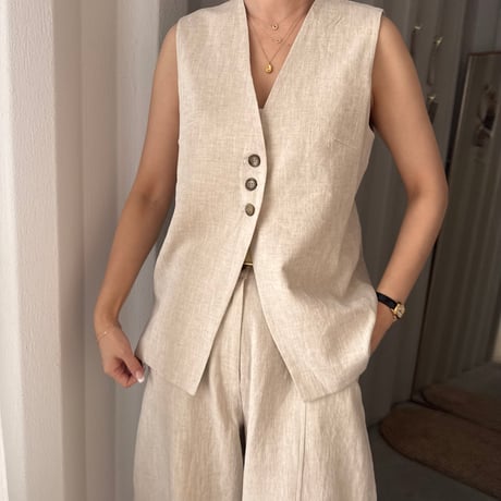 linen long vest
