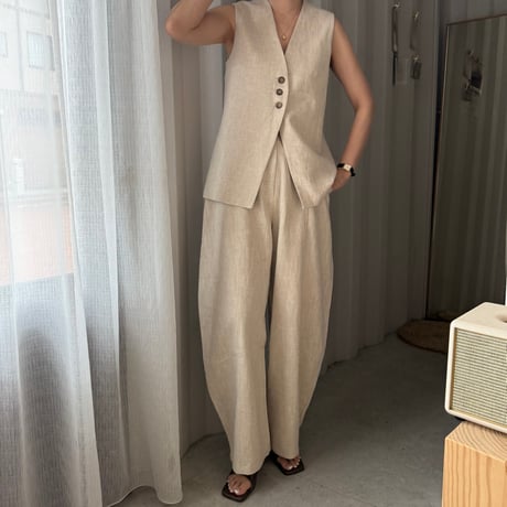 linen long vest
