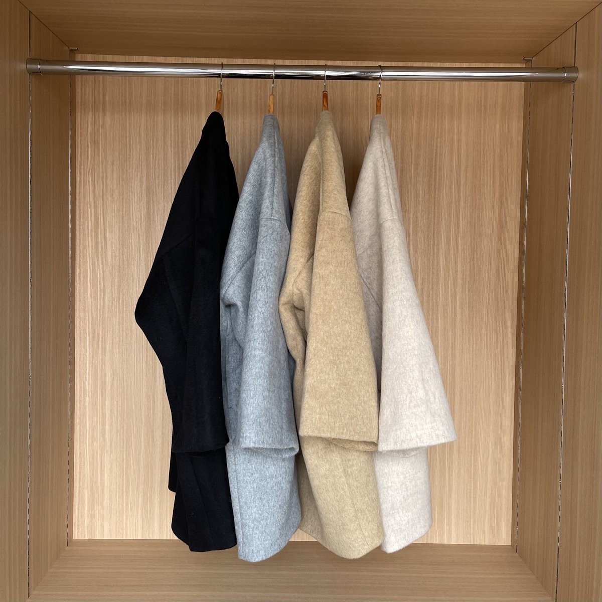 original] no collar shaggy middle coat (4color