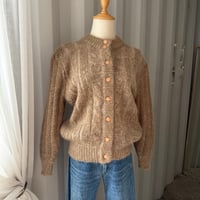 puff sleeve knit cardigan